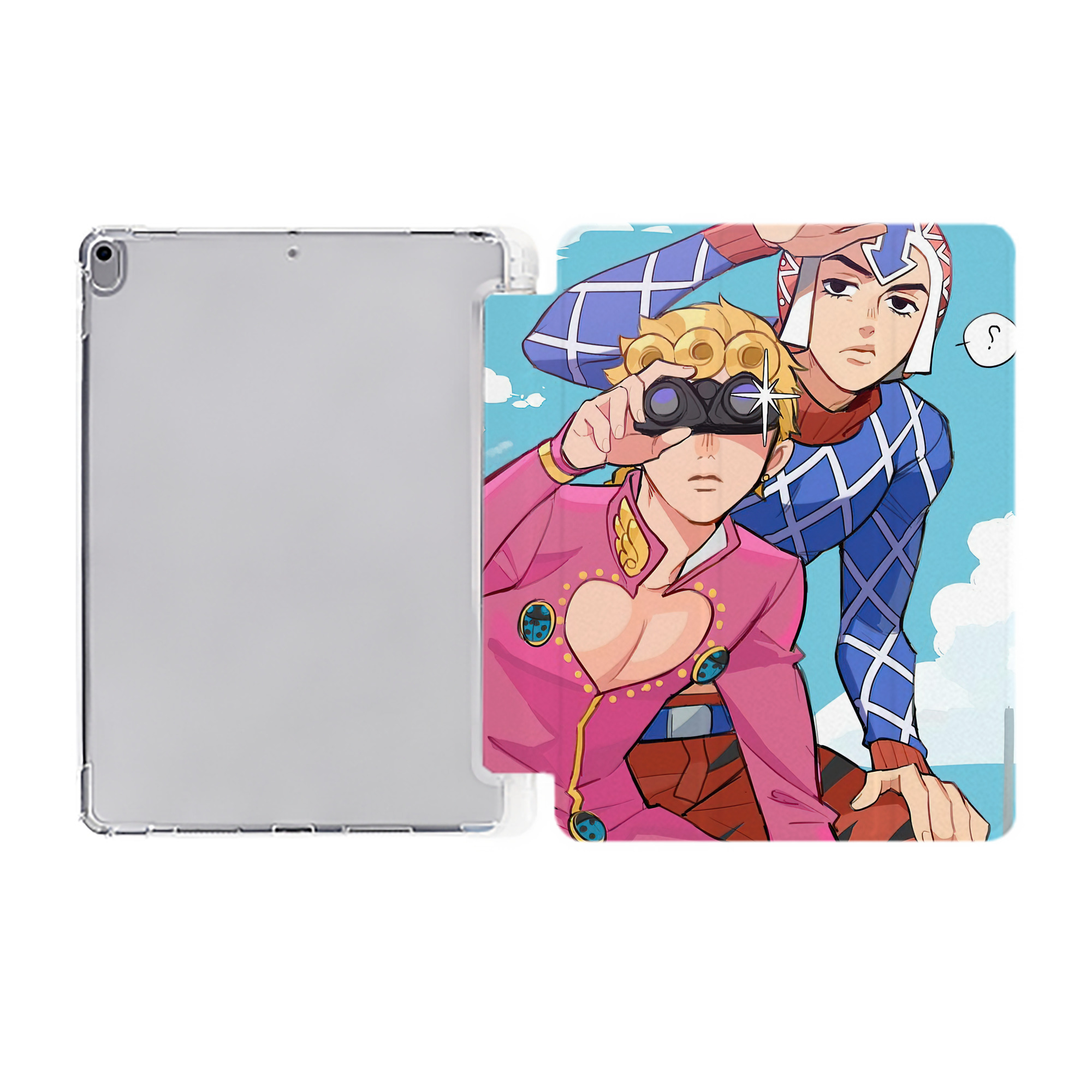 （画像用） ジョジョの奇妙な冒険 JoJo's Bizarre Adventure IPad ケース ペン収納付き 三つ折りスタンド PUレザー×シリコン 対応機種9.5/10.5/10.9インチ